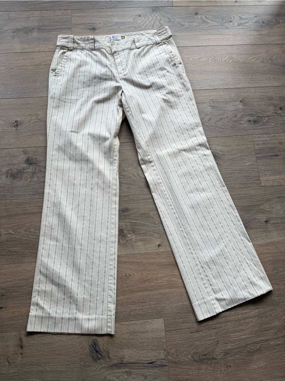 Old Navy Cream Pinstripe Low Waist Pants